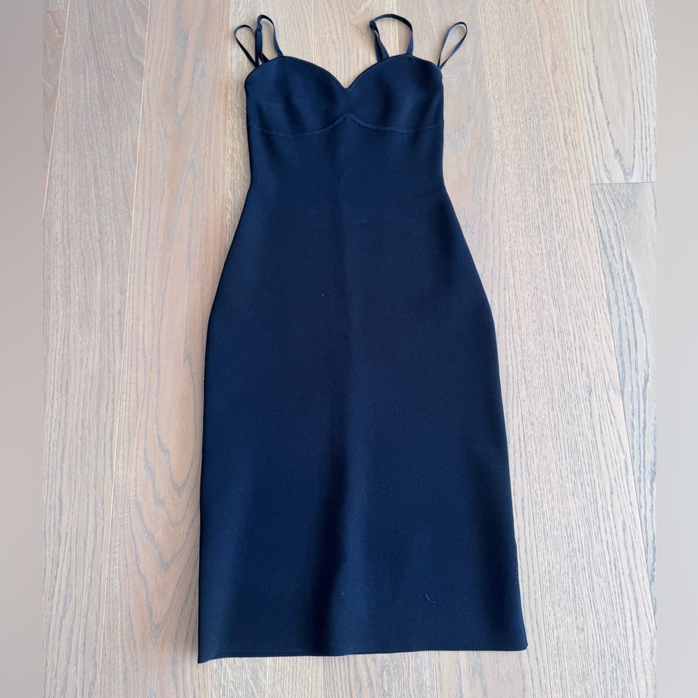 Black power knit dress